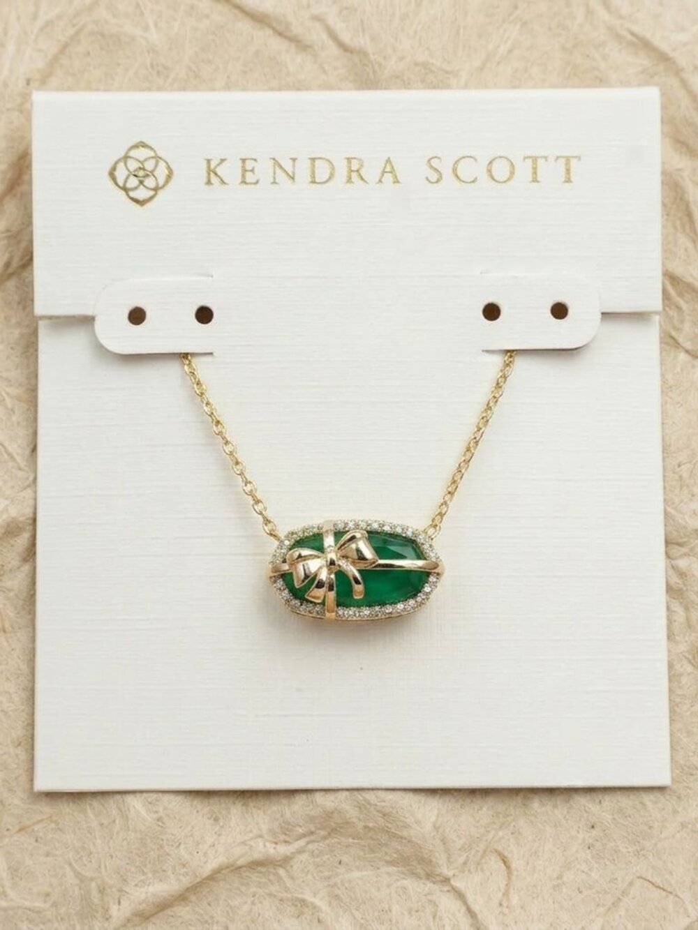 Kendra Scott Elisa Bow Pine Short Necklace Gold